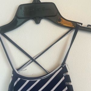 Dressfo, beach cover up, Medium/6, NWT, Never Worn, Blue with white stripes,